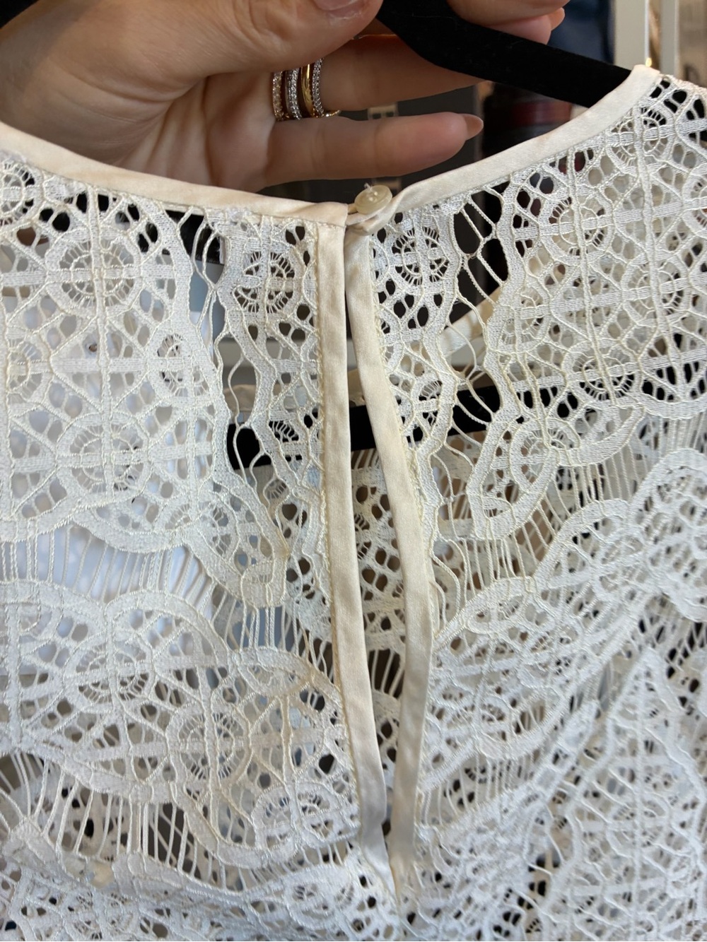 Sandro Ivory Lace Long-Sleeve Blouse - Picture 3 of 3
